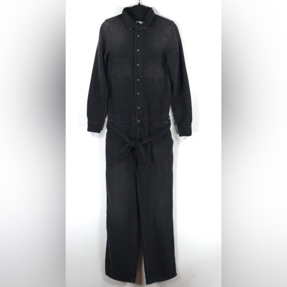 NWT VICOLO ITALY🇮🇹MADE Cotton Denim COUTURE Jumpsuit Belt Half Snap Size SMALL